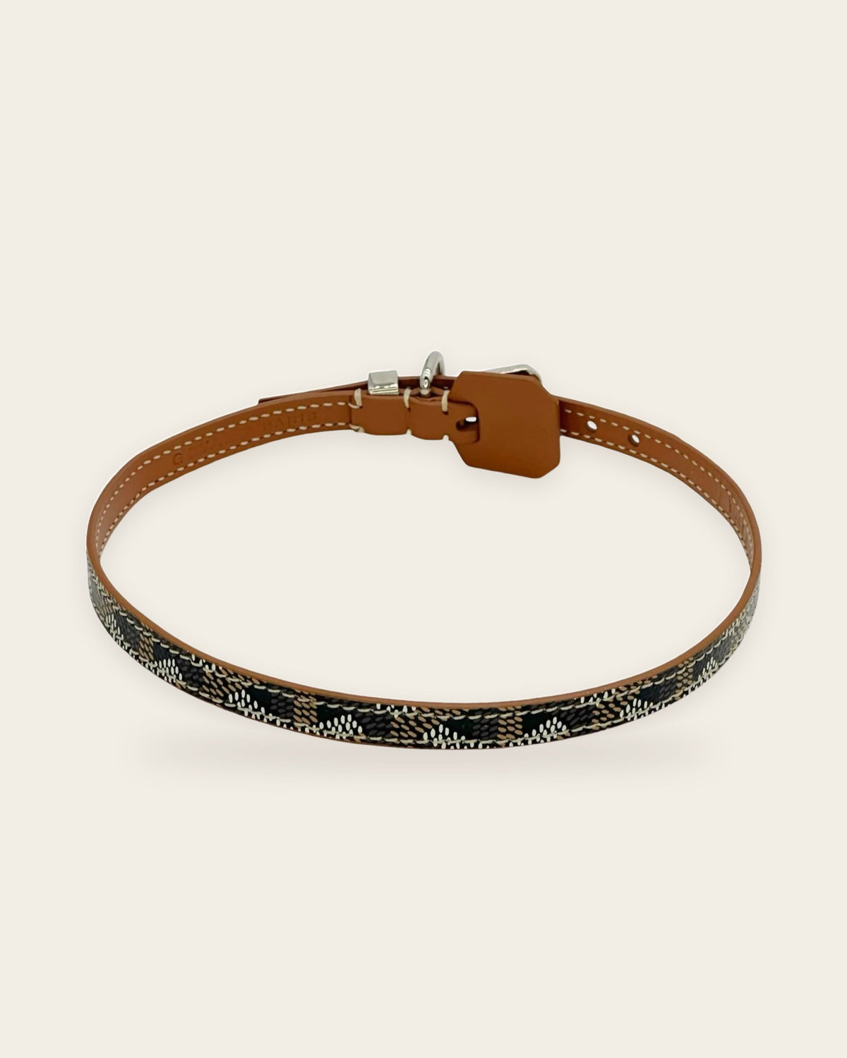 Edmond Collar in black & tan, slim, alternate view