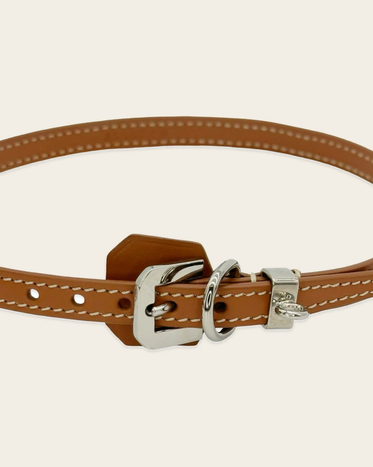 Edmond Collar in black & tan, slim, detail