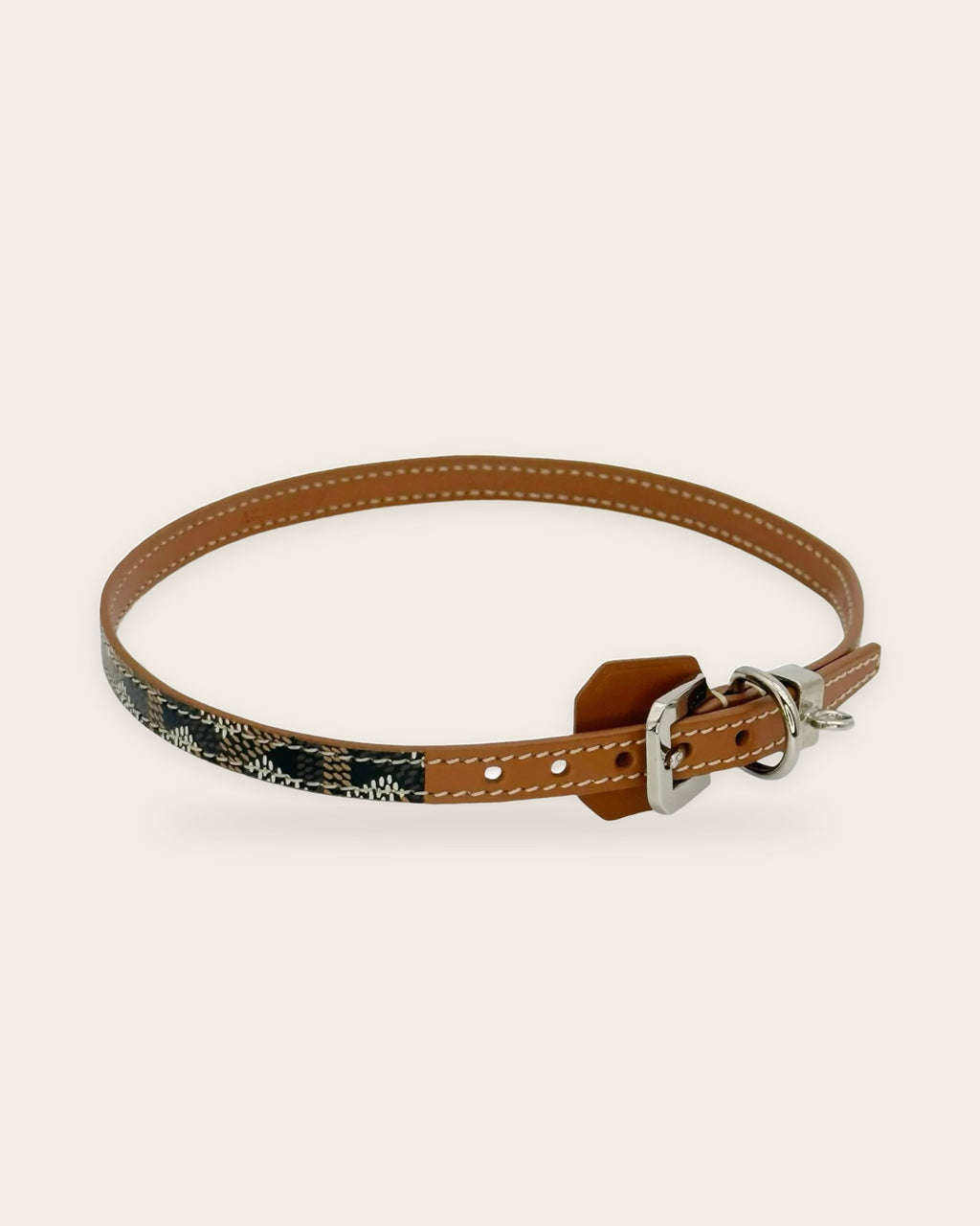 Edmond Collar in black & tan, slim, alternate view