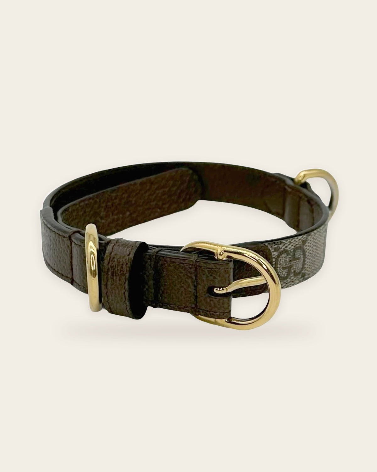 Gucci GG Supreme Dog Collar in beige & ebony, alternate view