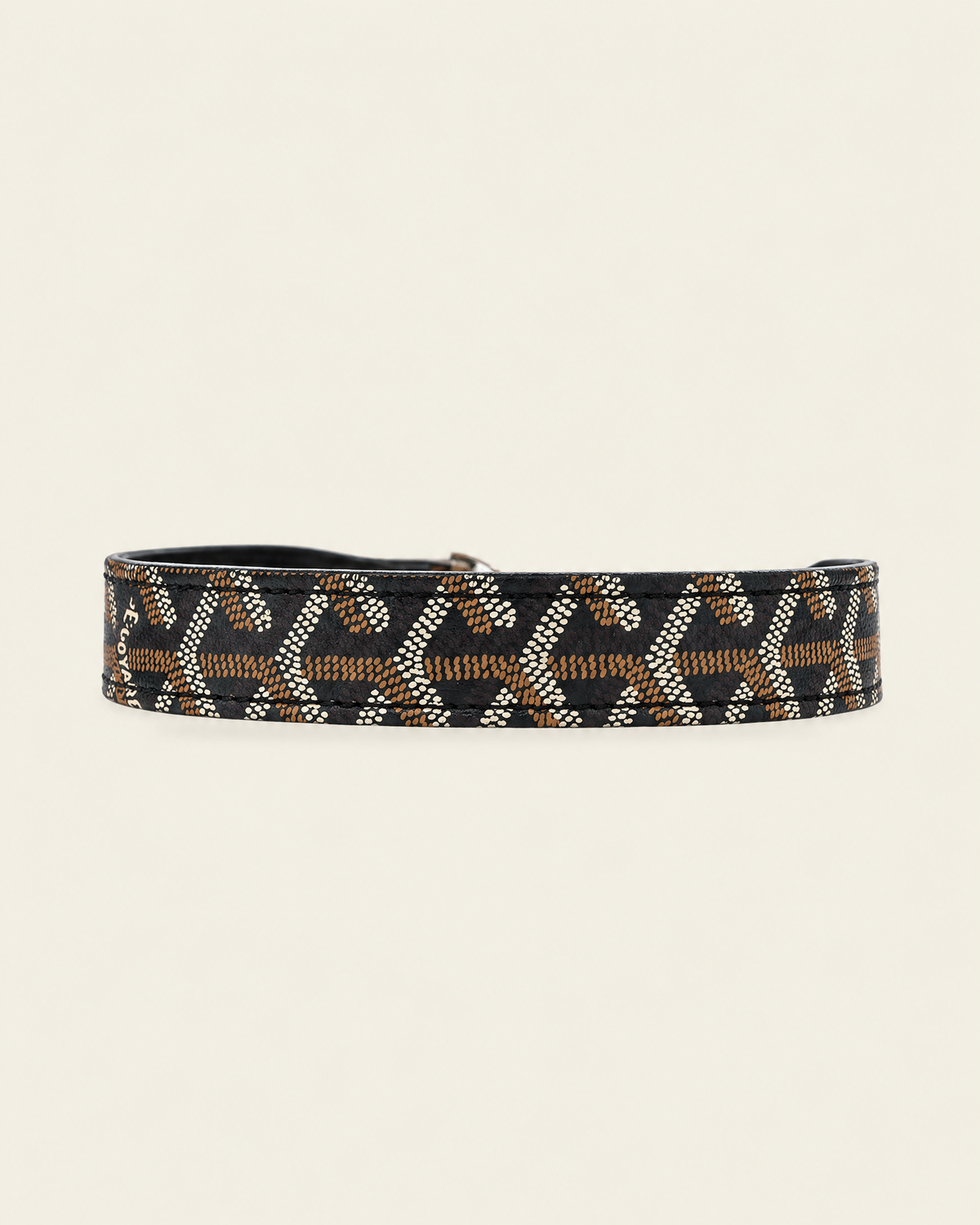 Chevron Dog Leash in black & tan, alternate view