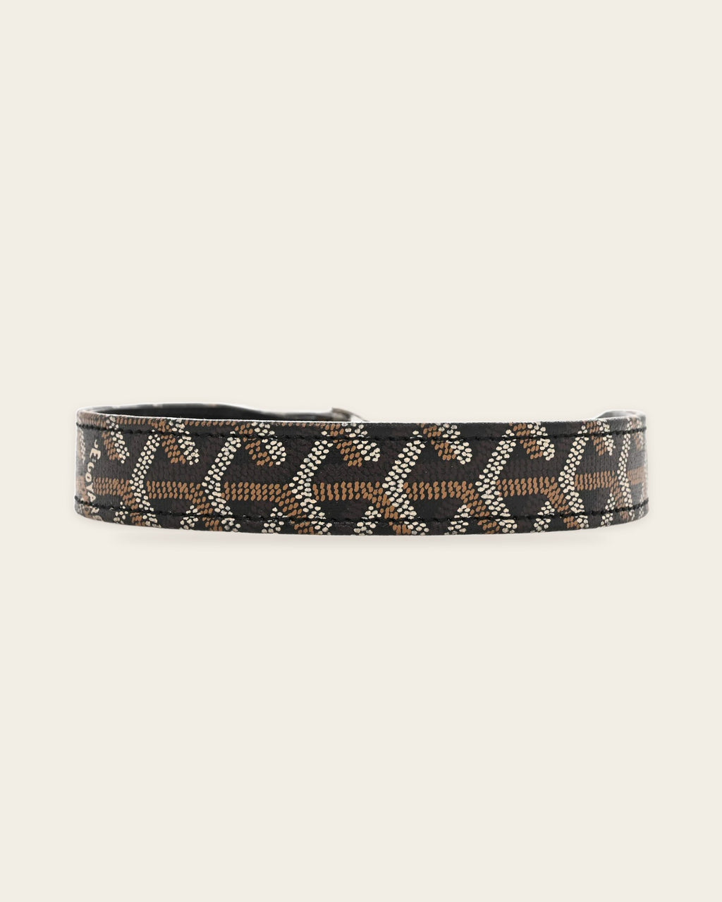 Chevron Dog Leash in black & tan, alternate view