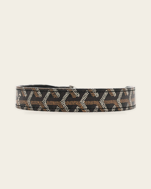 Chevron Dog Leash in black & tan, alternate view