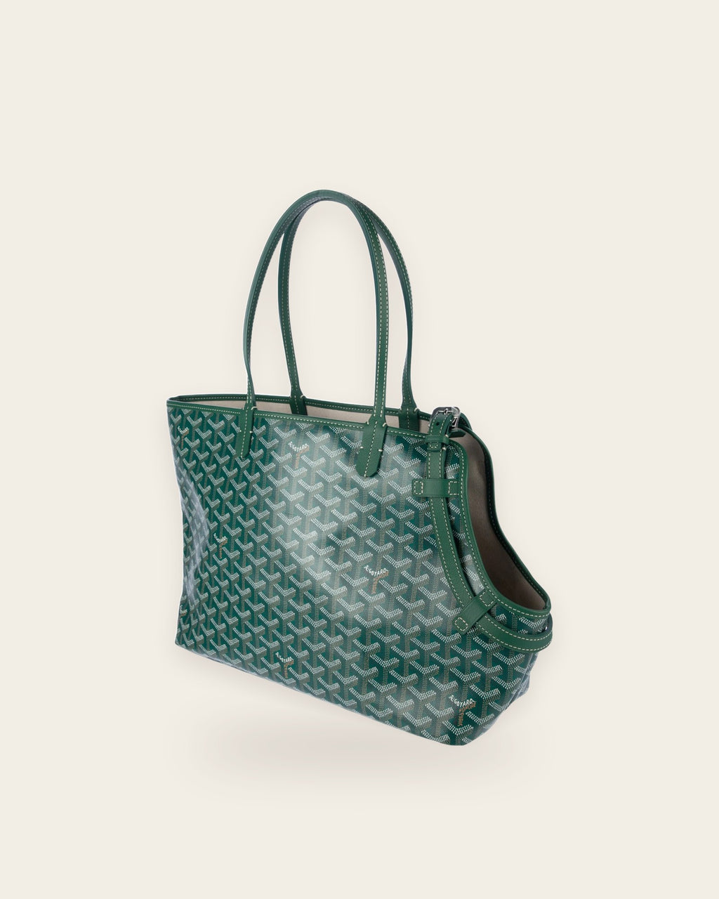 Chien Gris Pet Carrier in green, alternate view