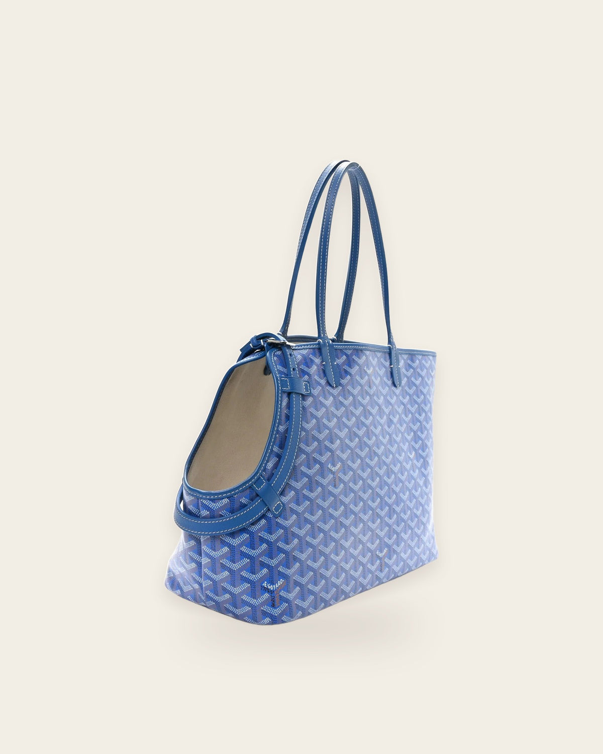 Chien Gris Pet Carrier in sky blue, alternate view