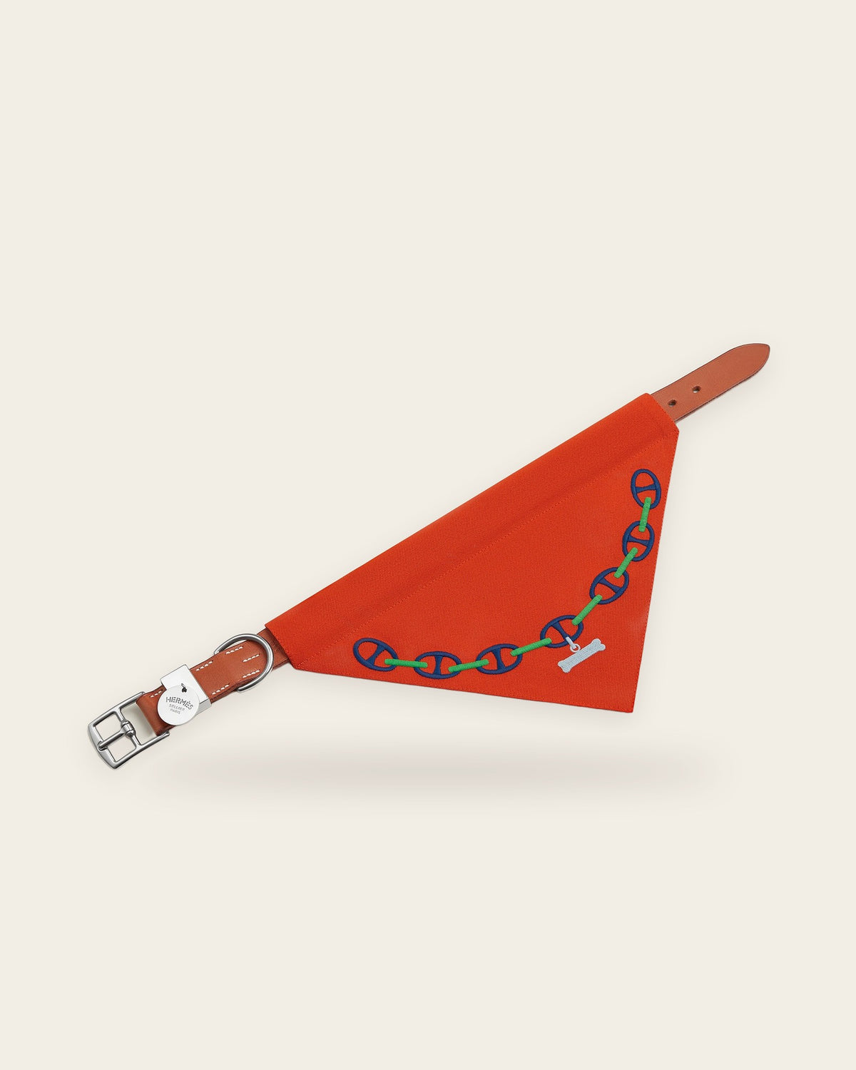 Maillons Dog Bandana in orange, alternate view