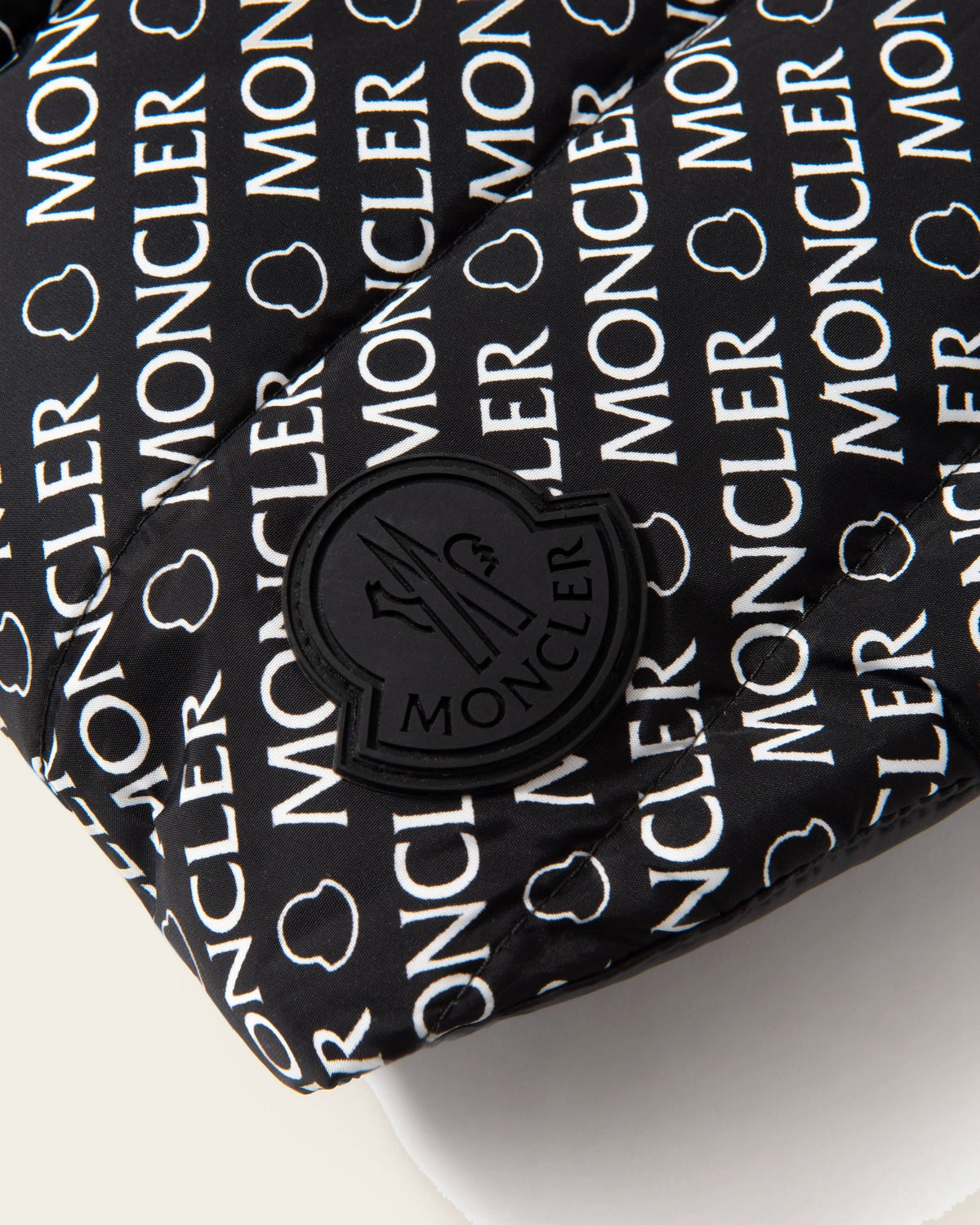 Moncler x Poldo Mondog Puffer Jacket in black, detail