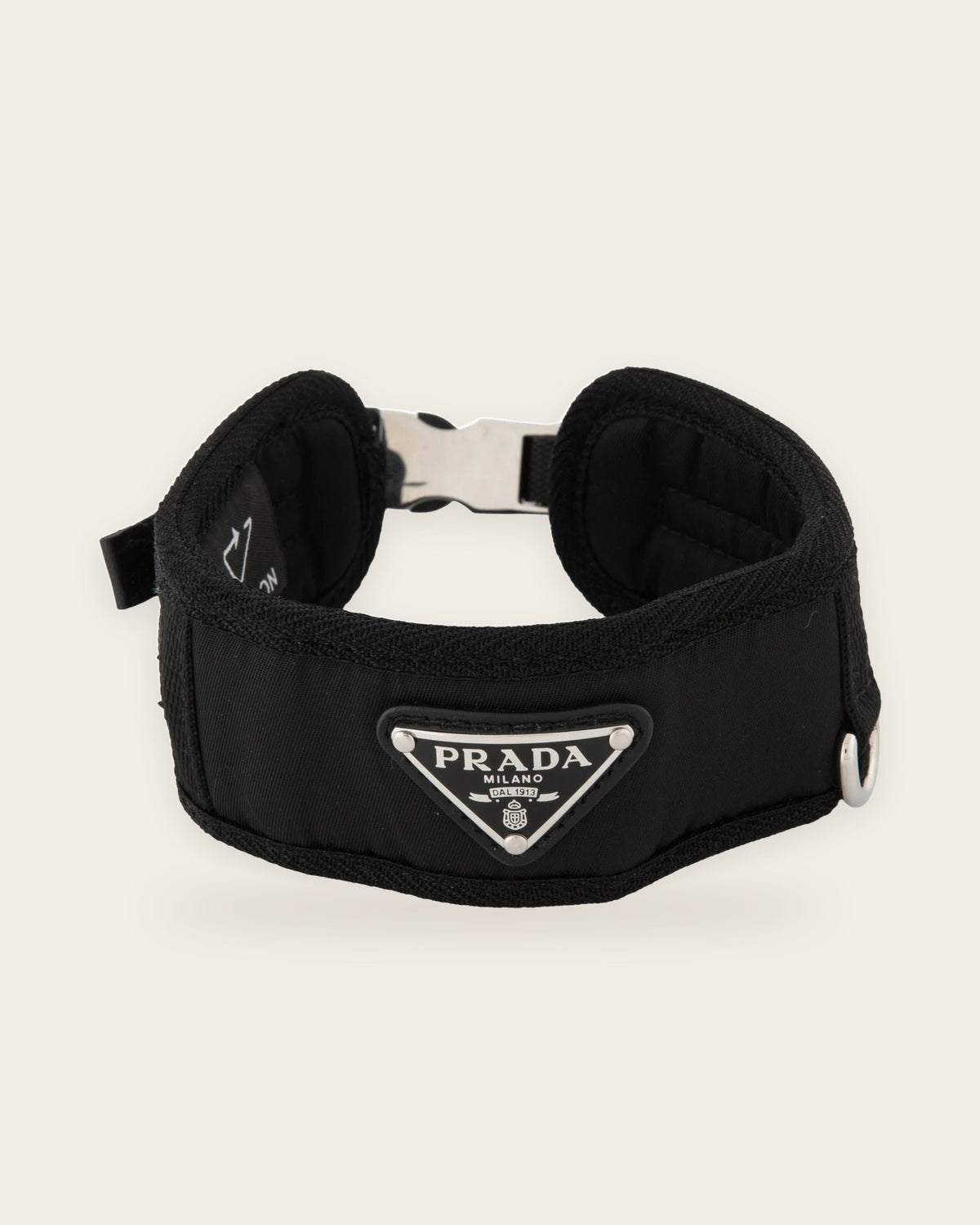 Prada Re-Nylon Dog Collar in black, alternate view