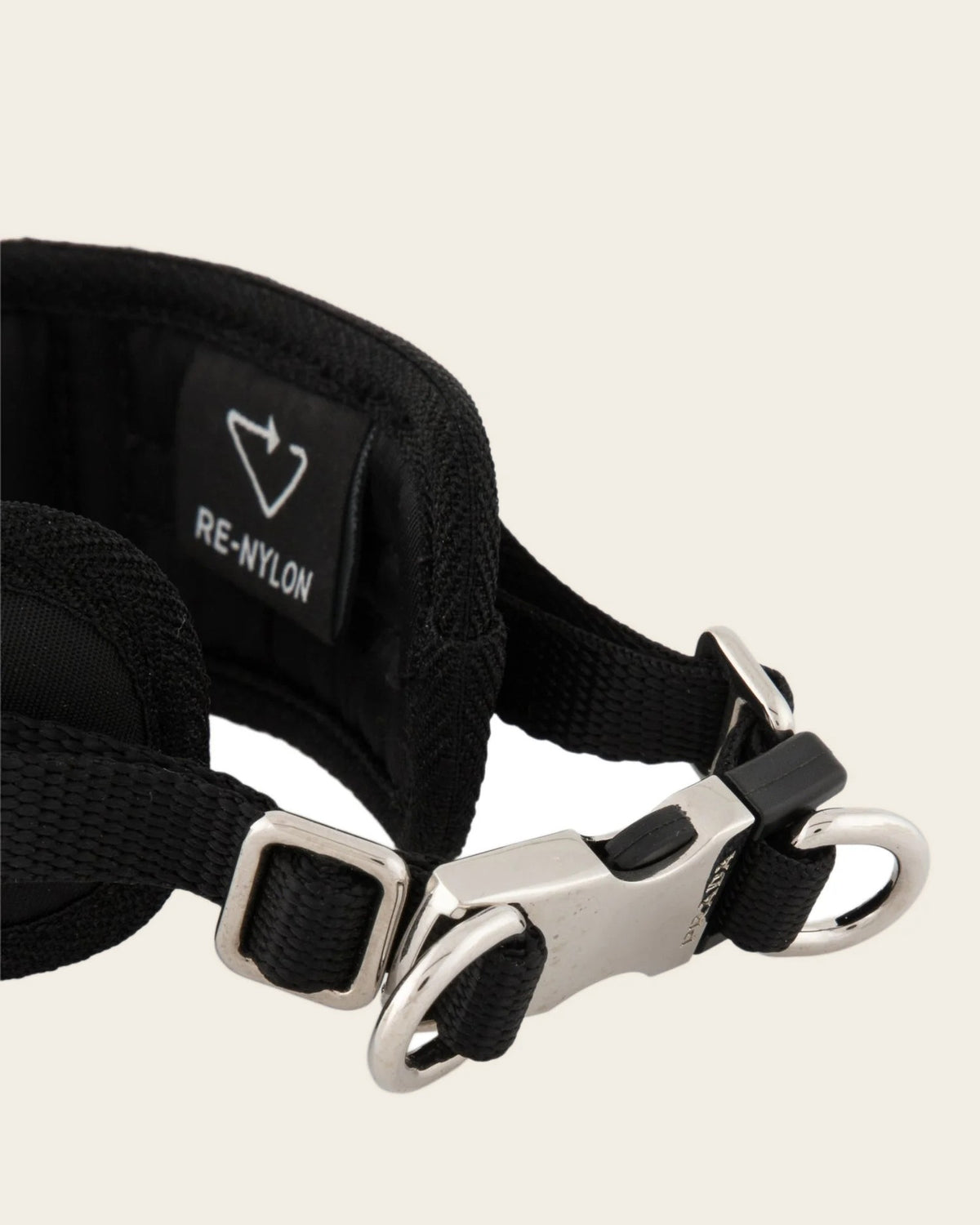 Prada Re-Nylon Dog Collar in black, detail
